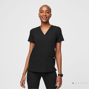 FIGS Black Casma Scrub Top